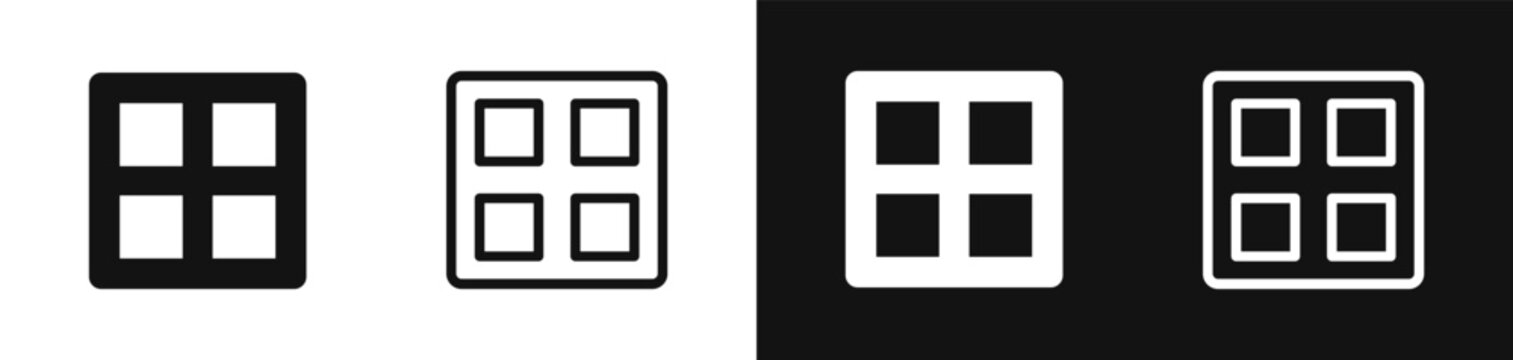 Grid layout menu icon set, application dashboard table symbol vector design