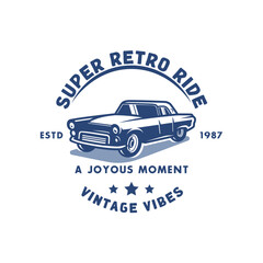Obraz premium T shirt vintage car vector logo design