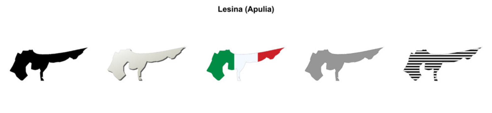 Lesina (Apulia) outline map set