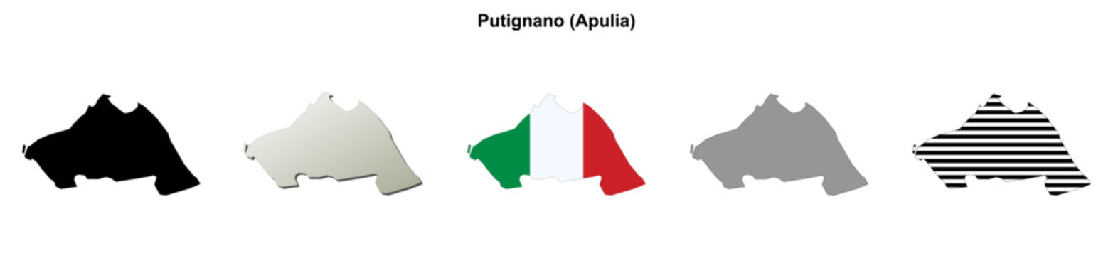Putignano (Apulia) outline map set
