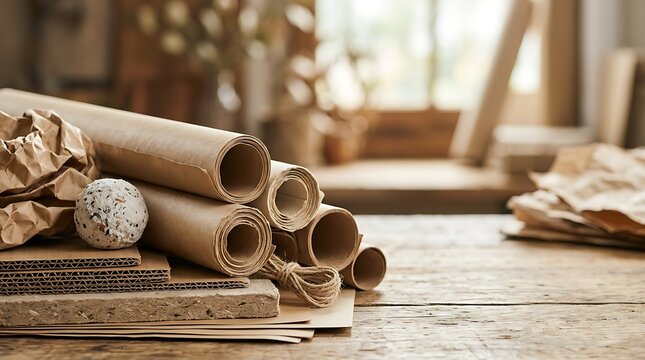 Sustainable Recycled Paper Materials and Cardboard for Eco Friendly Use