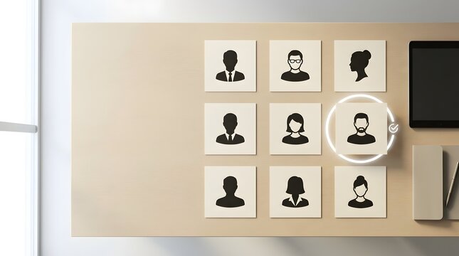 Selecting a person from a grid of profile icons