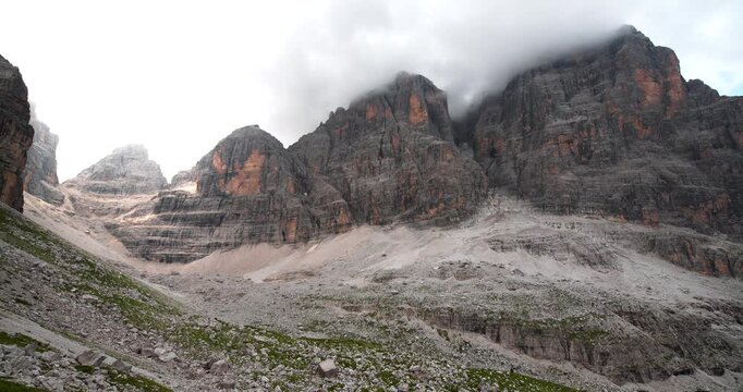 Fog on the Pedrotti Tosa Dolomites