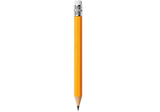Classic yellow wooden pencil with an eraser
