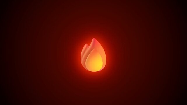 Glowing Flame Symbol in Warm Red Ambient Light