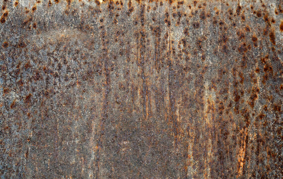 Rustic rusty iron metal old dirty cracked peeling aged vintage retro texture background. Grunge and rough surface.