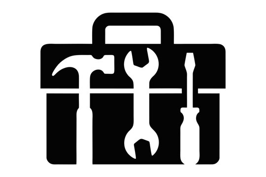 Open Toolbox with Construction Hand Tools Vector Icon
