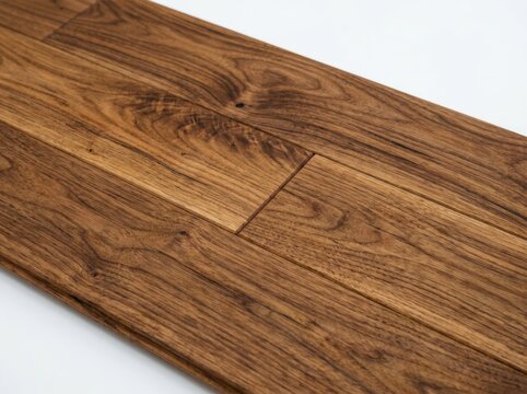 Natural brown wooden floor plank isolated on a clean white background
