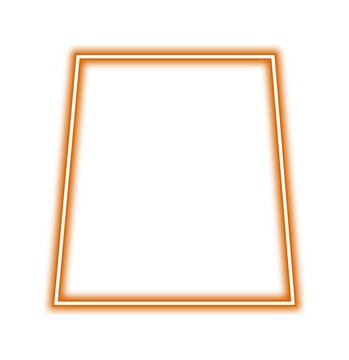 A glowing orange trapezoid frame isolated on transparent background