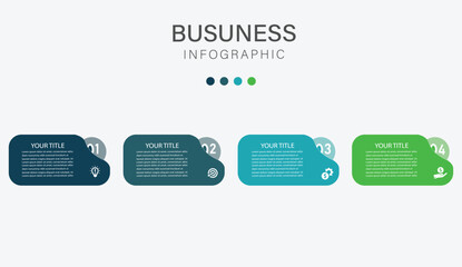 Obraz premium 5 Step 5 Modern Business Infographic Template with Four Colorful Steps for Corporate Strategy and Presentation Design