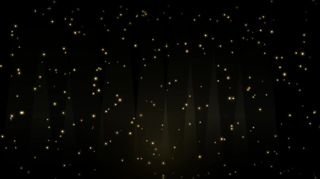 Floating golden light particles moving slowly across dark textured background creating elegant atmosphere for professional motion graphics.