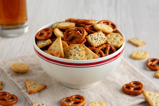 Homemade Crunchy Party Mix with Pretzels and Crackers