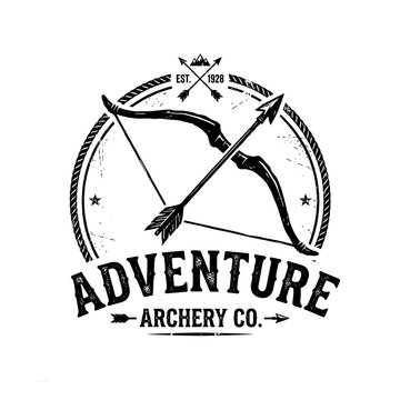 Vintage Adventure Archery Emblem with Bow and Arrow