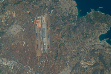 Aerial photo of the Athens International Airport, Greece,