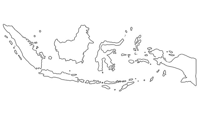 Minimal Vector Map of Indonesia with Separate Islands