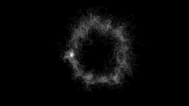 Technical digital abstract Lines representing calculations or processing of data or ai thinking