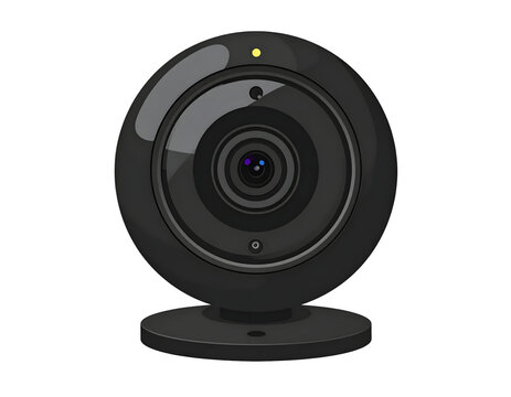 Black web camera illustration for online video chat and security monitoring