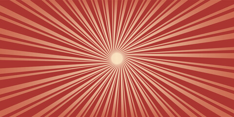 Fototapeta premium Circus vintage tent background. Retro sun rays pattern. Vintage starburst poster. Star burst radial lines texture. Red stripes. Circus, carnival, summer fair backdrop. Vector illustration.