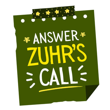 Answer Zuhr's Call Islamic Prayer Reminder Sticky Note Vector Typography on Transparent Background