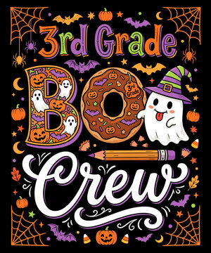 3rd Grade Boo Crew Halloween Teacher Student Elementary School