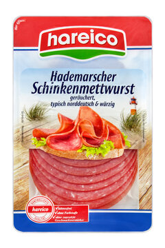 Hareico Hademarscher Schinkenmettwurst Hintergrund weiss