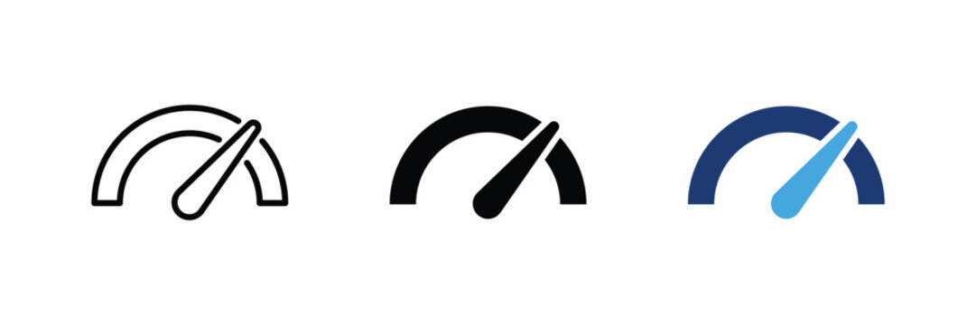 Keyword difficulty and seo competition gauge meter icon set