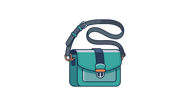 Green Handbag with Black Strap and Logo.