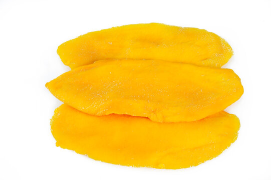 dried mango on white background