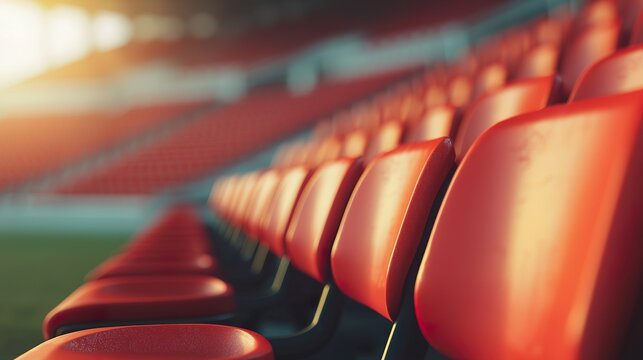 Blurred stadium background, empty seats