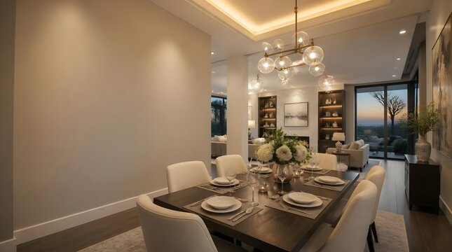 Staged Dining Room for Real Estate Advertising Concept