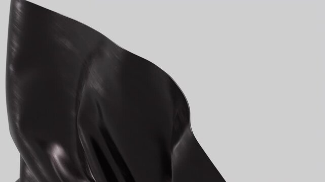 Shiny black liquid cloth flowing elegant modern background animation