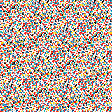 Colorful halftone dot pattern seamless vector background, CMYK pop art texture
