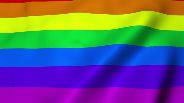 waving Rainbow flag. Computer generated 3d render
