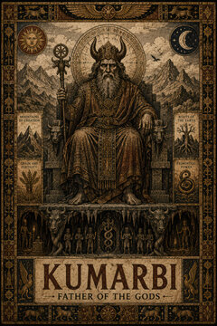 Kumarbi Hurrian Father of the Gods Ancient Near Eastern Mythology Illustration