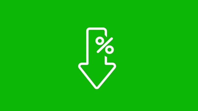 Interest rate reductiion arrow animation video