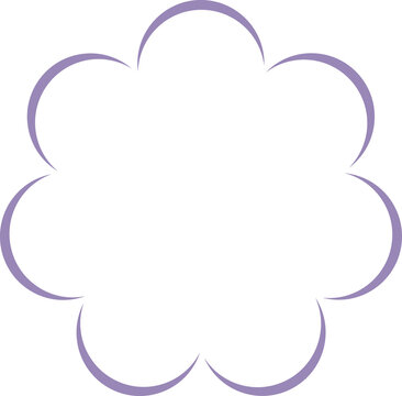 Seven-Petal Flower Outline Speech Bubble