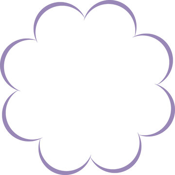 Eight-Petal Flower Outline Speech Bubble