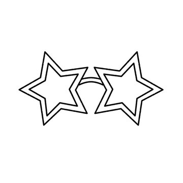Minimalist Black Eyeglasses Silhouette Vector Icon