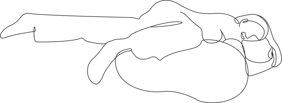 Continuous Line Art Pregnant Woman Lying Down Body Pillow Minimalist Line Drawing Vector Illustration in AI EPS SVG PNG