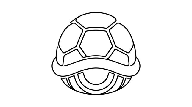 Minimalist line art turtle shell gaming icon illustration