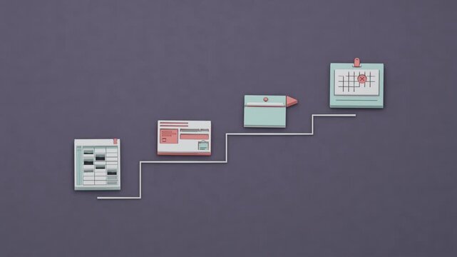 An expense accrual progresses through a chargeback variance and reconciliation to a correcting journal entry for close. Flat 3D style.
