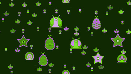 Stylized snail and nature pattern © lana