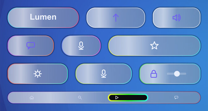 Flat ui pixel art media player controls with play button highlighted Vector