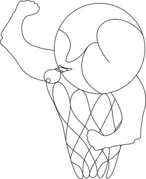 Continuous Line Art Strong Ice Cream Cone Muscle Biceps Line Drawing Vector Illustration in AI EPS SVG PNG