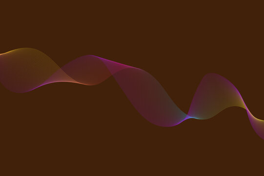 Colorful wave pattern against a dark brown background