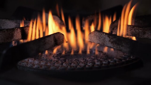 gas stove burning 