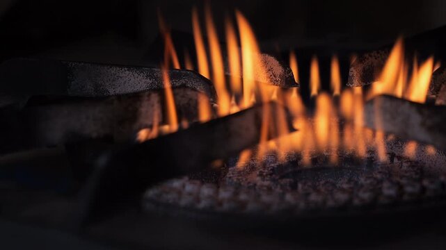 gas stove burning 
