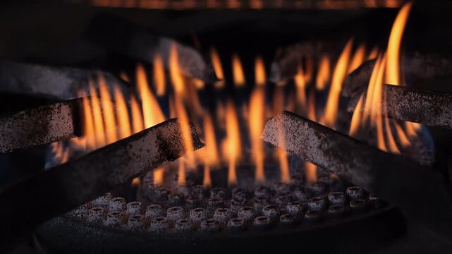 gas stove burning 