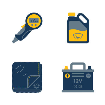 Car maintenance and automotive service icon set