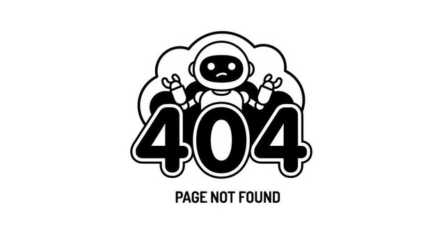 404 Page Not Found Robot Animation &ndash; Broken Robot Error Icon Motion Graphic for Website and App